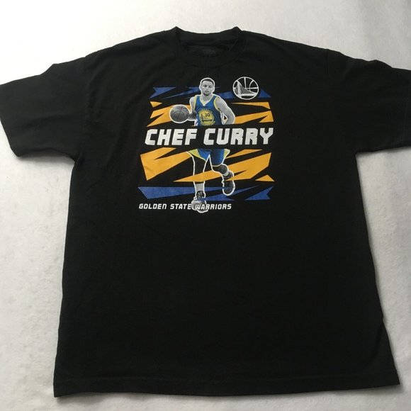 xx Golden State Warriors CHEF tee XL Steph Curry #30 NBA Basketball DUBS black - Picture 1 of 6